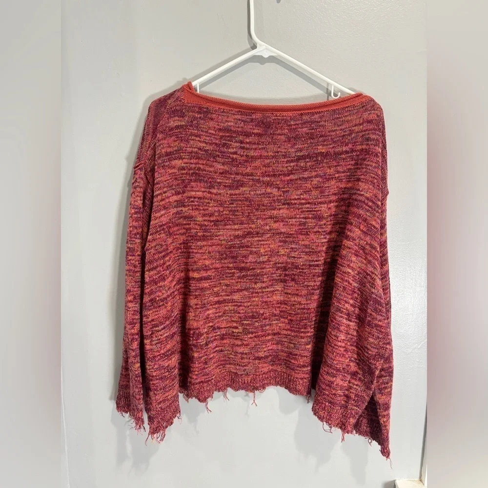 Free People Prism Space Dye Sweater Knit Pullover Linen Blend XS Boho Bohemian